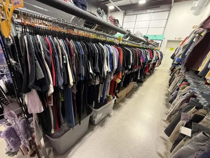 Changing selection of clothing at Thrift It Out